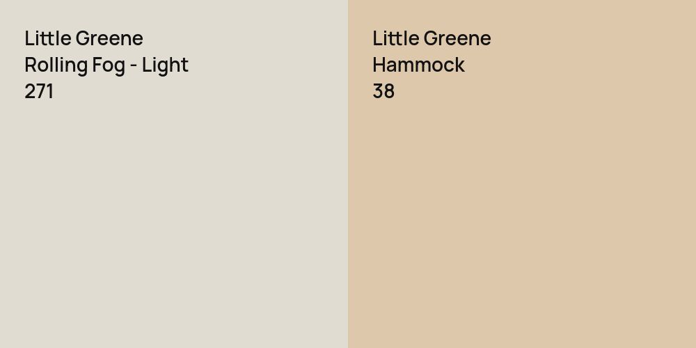 Little Greene Rolling Fog - Light vs. Little Greene Hammock