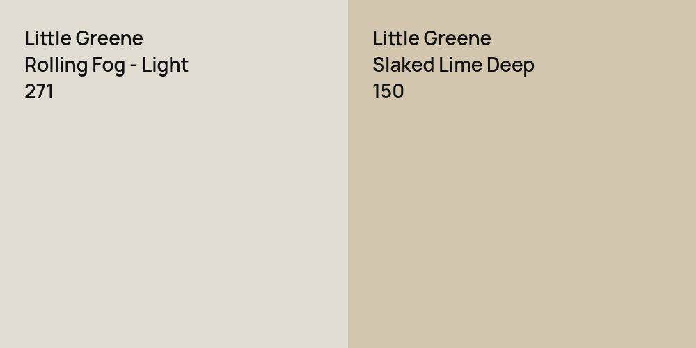 Little Greene Rolling Fog - Light vs. Little Greene Slaked Lime Deep