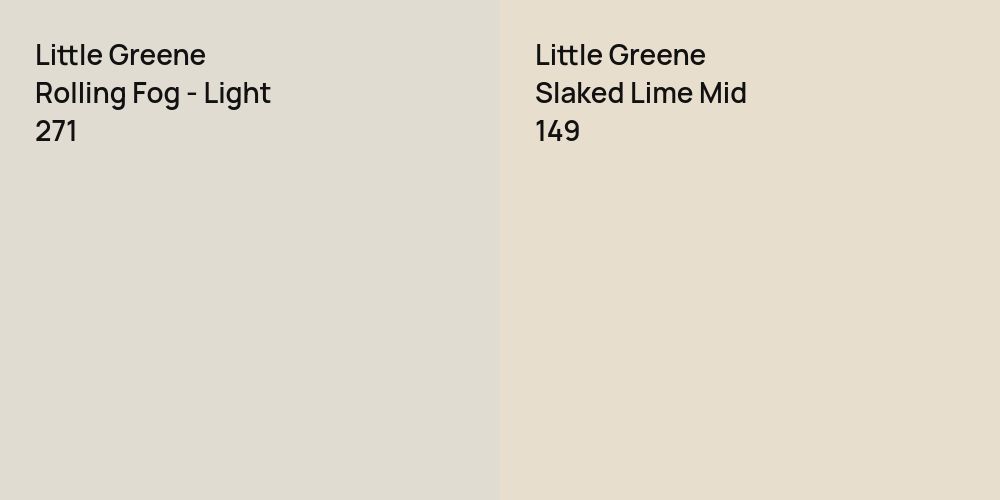 Little Greene Rolling Fog - Light vs. Little Greene Slaked Lime Mid