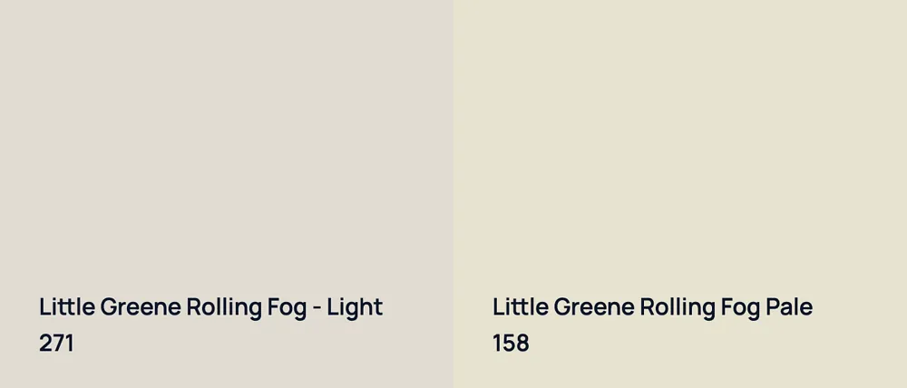 Little Greene Rolling Fog - Light 271 vs Little Greene Rolling Fog Pale 158