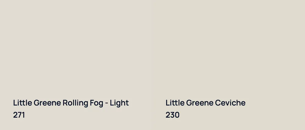 Little Greene Rolling Fog - Light 271 vs Little Greene Ceviche 230