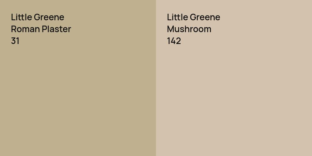 Little Greene Roman Plaster vs. Little Greene Mushroom