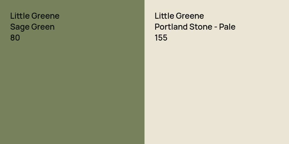 Little Greene Sage Green vs. Little Greene Portland Stone - Pale