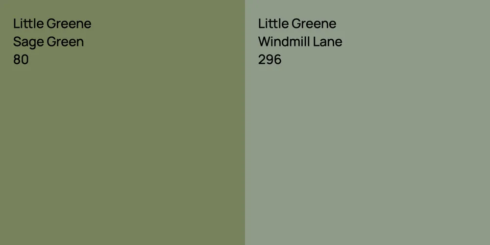 Little Greene Sage Green vs. Little Greene Windmill Lane