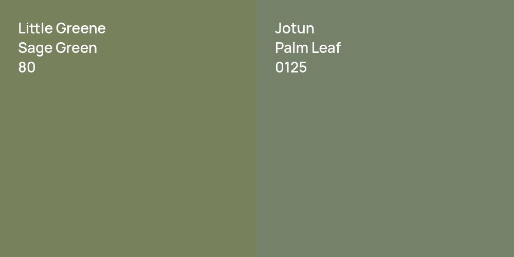 Little Greene Sage Green vs. Jotun Palm Leaf