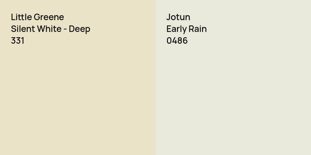 Little Greene Silent White - Deep vs. Jotun Early Rain