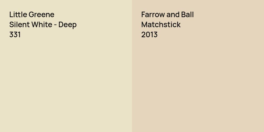 Little Greene Silent White - Deep vs. Farrow and Ball Matchstick