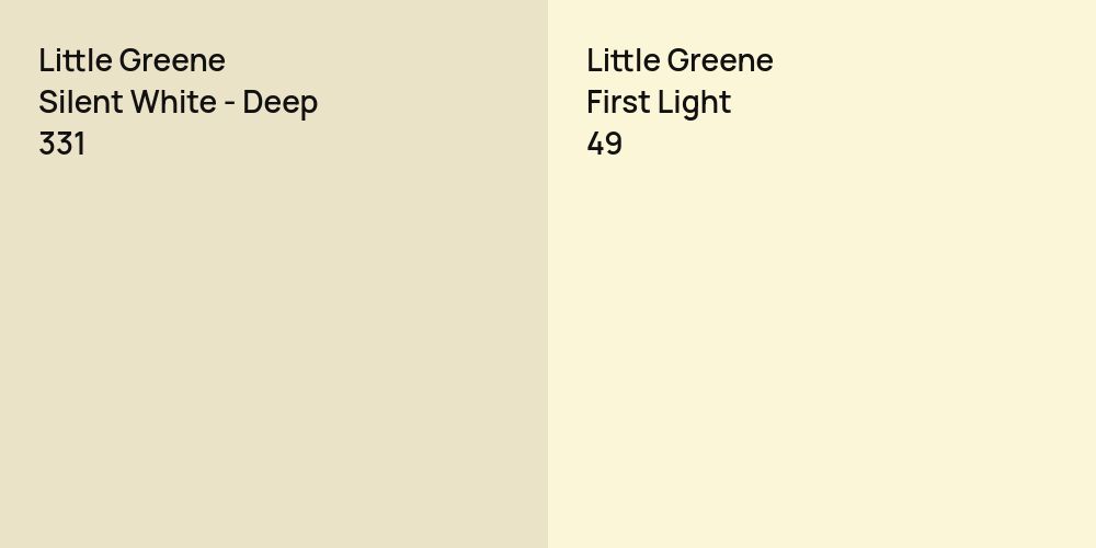 Little Greene Silent White - Deep vs. Little Greene First Light