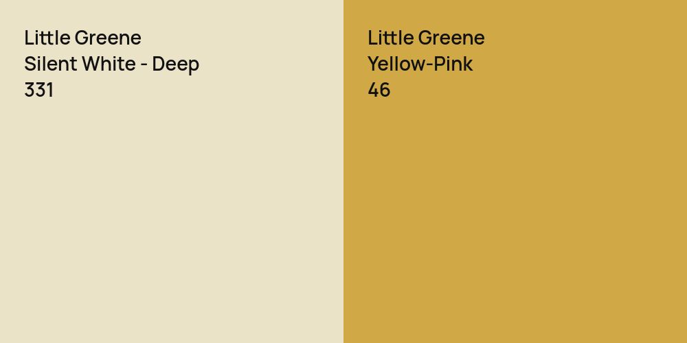 Little Greene Silent White - Deep vs. Little Greene Yellow-Pink