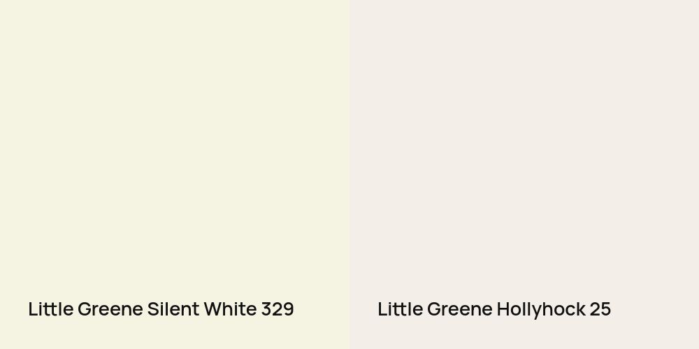 Little Greene Silent White vs. Little Greene Hollyhock