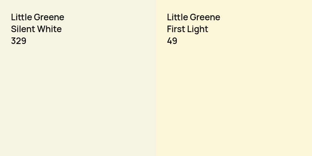 Little Greene Silent White vs. Little Greene First Light