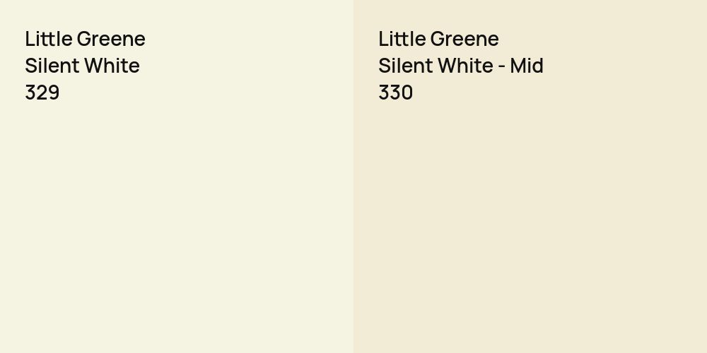 Little Greene Silent White vs. Little Greene Silent White - Mid