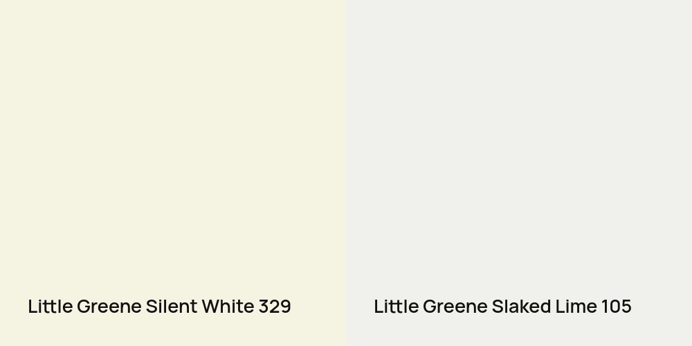 Little Greene Silent White vs. Little Greene Slaked Lime