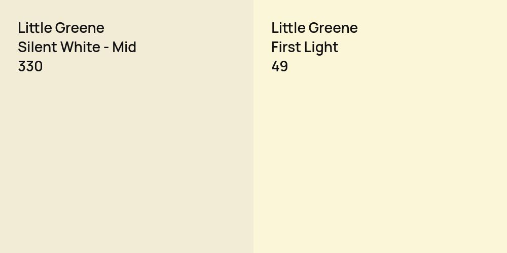 Little Greene Silent White - Mid vs. Little Greene First Light