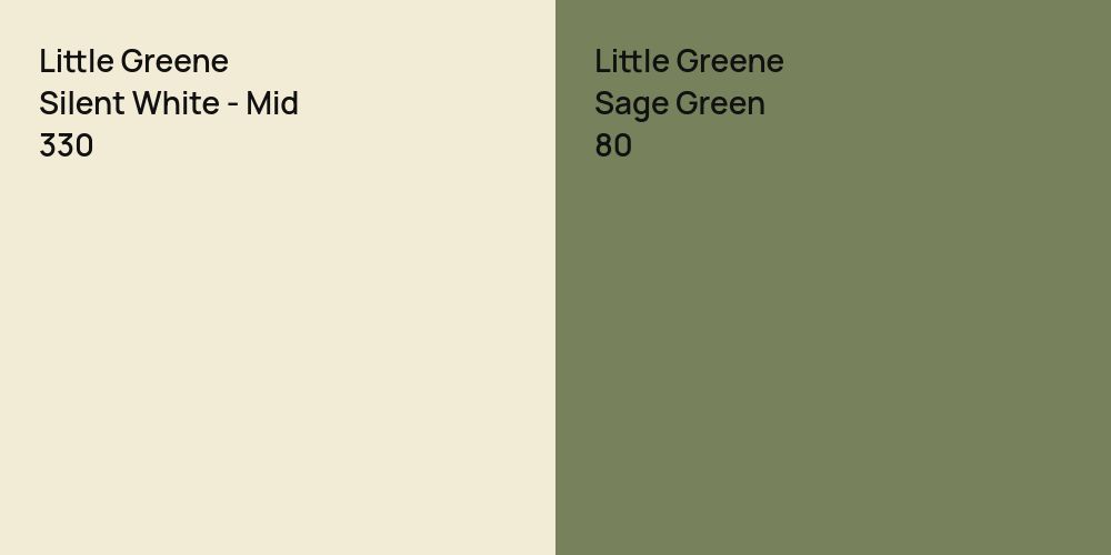 Little Greene Silent White - Mid vs. Little Greene Sage Green