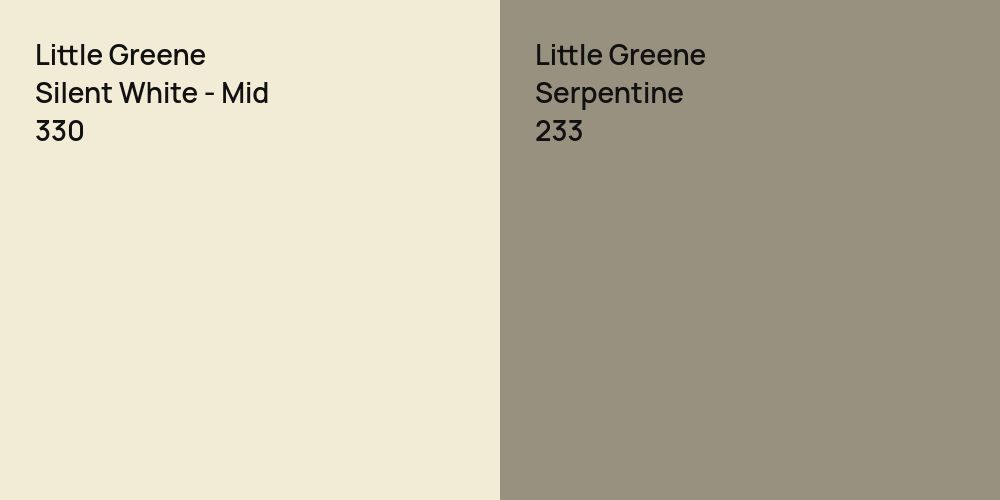 Little Greene Silent White - Mid vs. Little Greene Serpentine