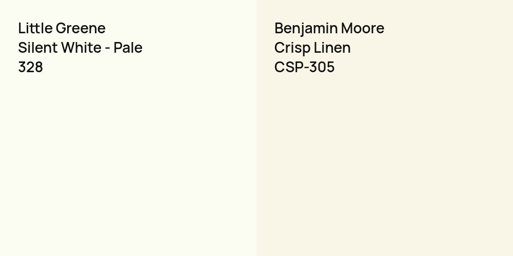 Little Greene Silent White - Pale vs. Benjamin Moore Crisp Linen