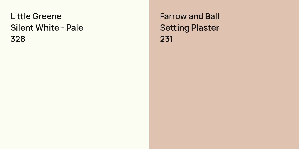 Little Greene Silent White - Pale vs. Farrow and Ball Setting Plaster