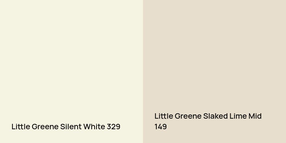 Little Greene Silent White vs. Little Greene Slaked Lime Mid