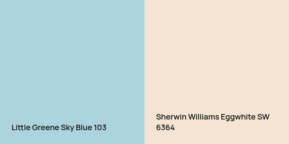 Little Greene Sky Blue vs. Sherwin Williams Eggwhite