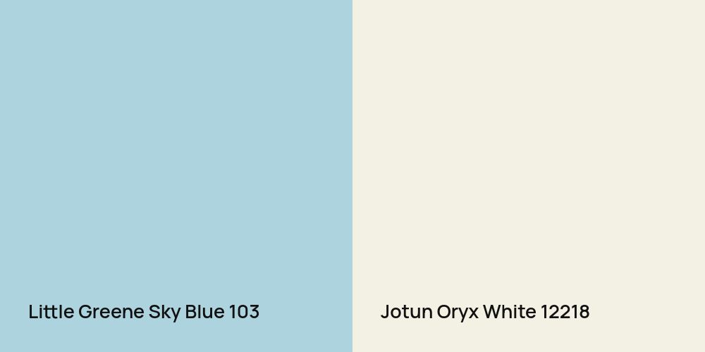 Little Greene Sky Blue vs. Jotun Oryx White