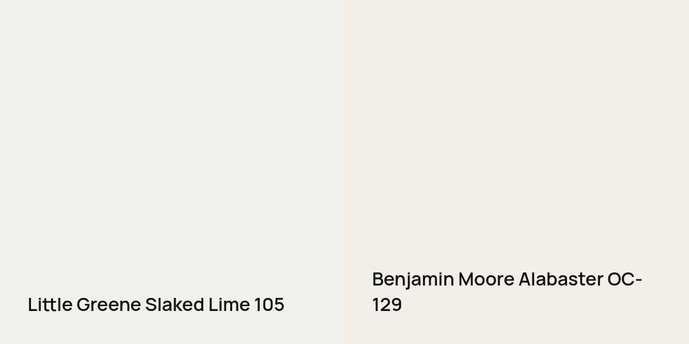 Little Greene Slaked Lime vs. Benjamin Moore Alabaster