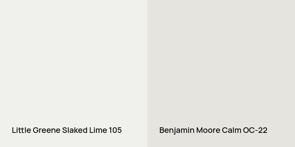 Little Greene Slaked Lime vs. Benjamin Moore Calm