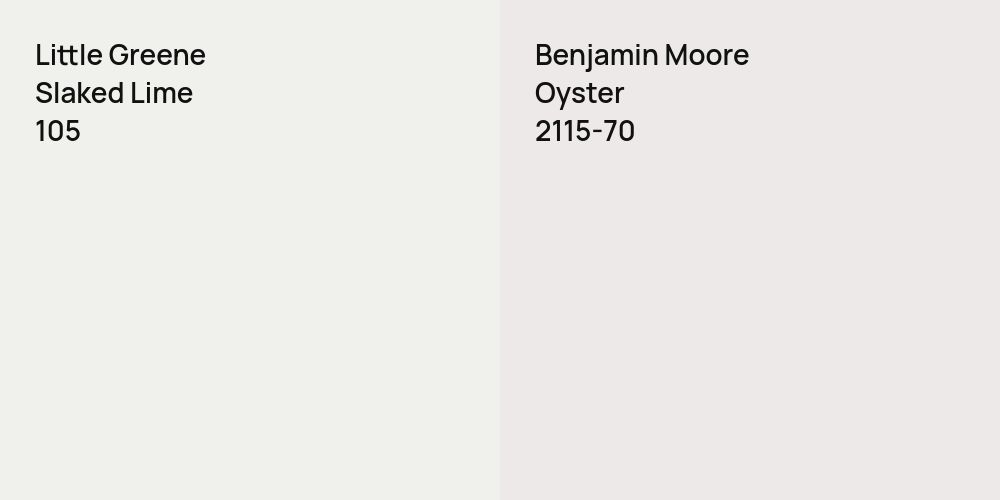 Little Greene Slaked Lime vs. Benjamin Moore Oyster