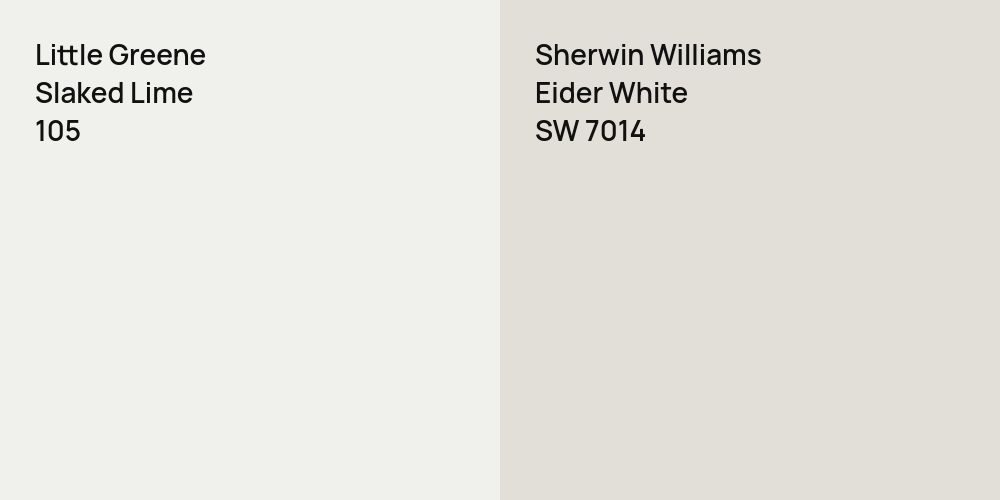 Little Greene Slaked Lime vs. Sherwin Williams Eider White