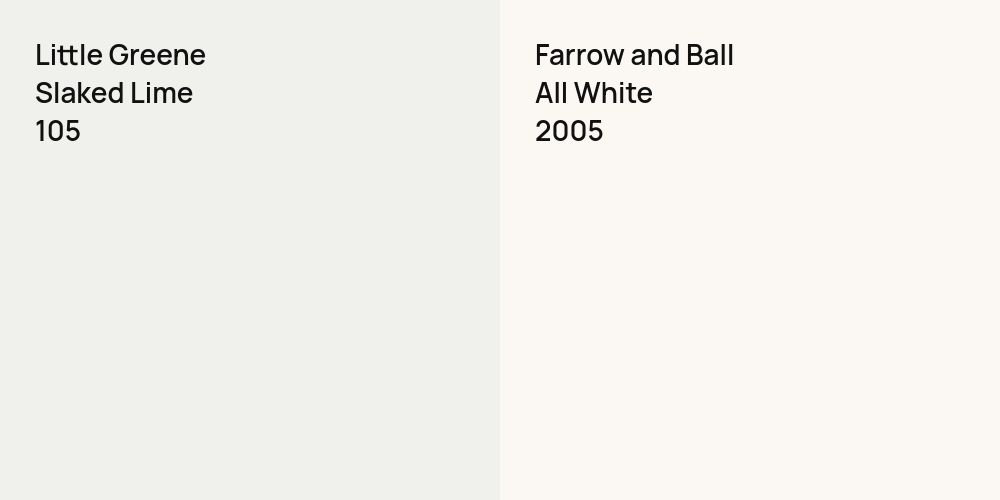 Little Greene Slaked Lime vs. Farrow and Ball All White