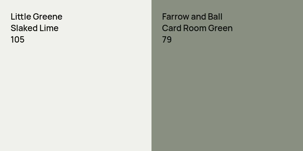 Little Greene Slaked Lime vs. Farrow and Ball Card Room Green