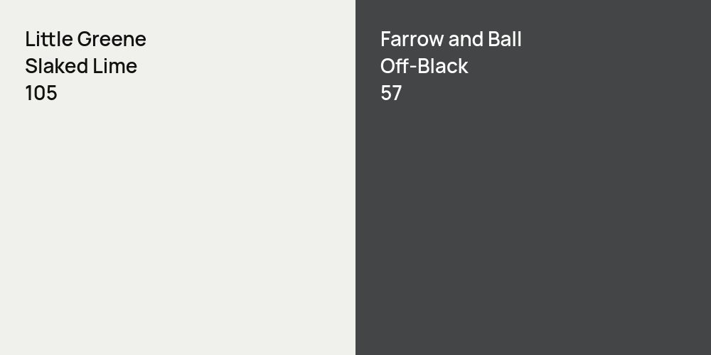 Little Greene Slaked Lime vs. Farrow and Ball Off-Black