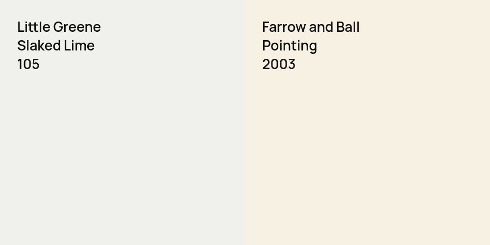 Little Greene Slaked Lime vs. Farrow and Ball Pointing