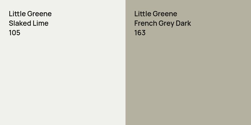 Little Greene Slaked Lime vs. Little Greene French Grey Dark