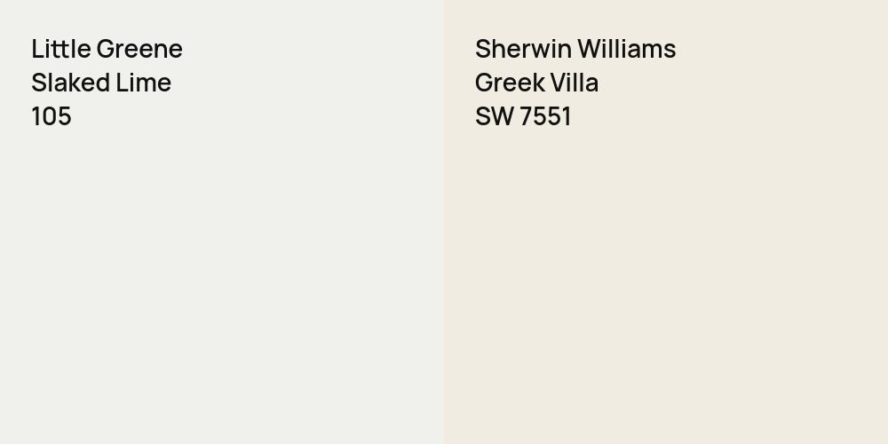 Little Greene Slaked Lime vs. Sherwin Williams Greek Villa