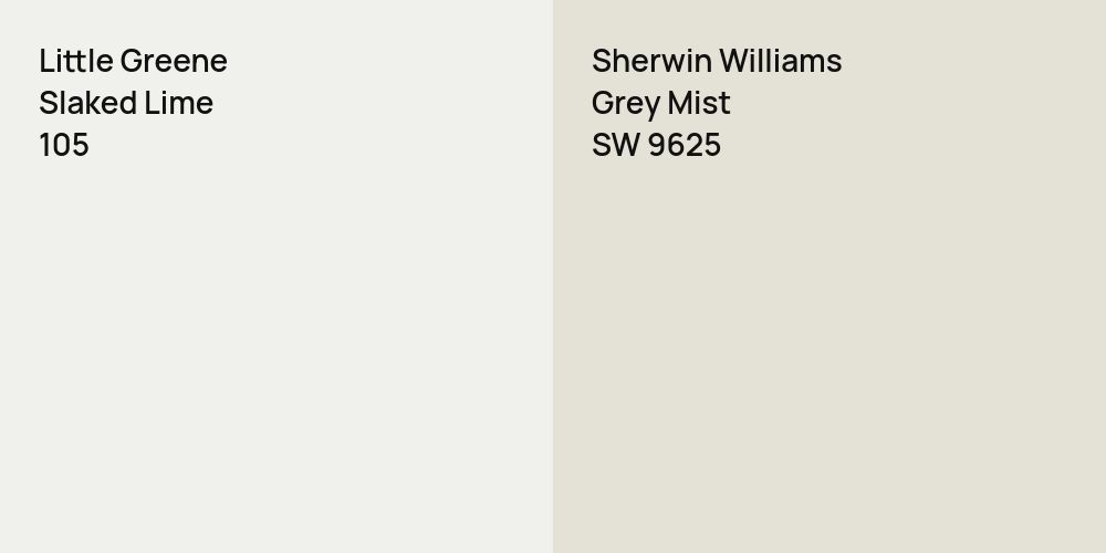 Little Greene Slaked Lime vs. Sherwin Williams Grey Mist