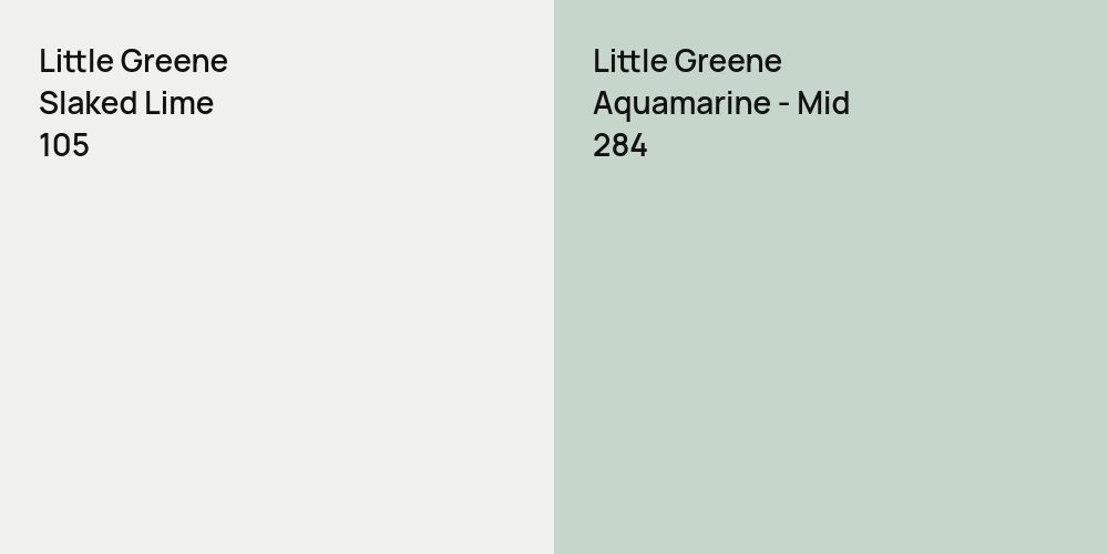 Little Greene Slaked Lime vs. Little Greene Aquamarine - Mid