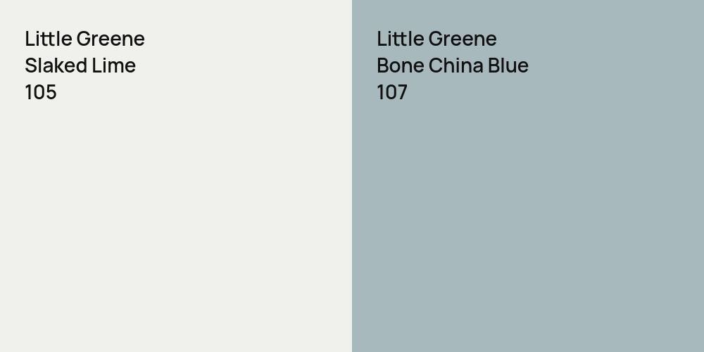 Little Greene Slaked Lime vs. Little Greene Bone China Blue