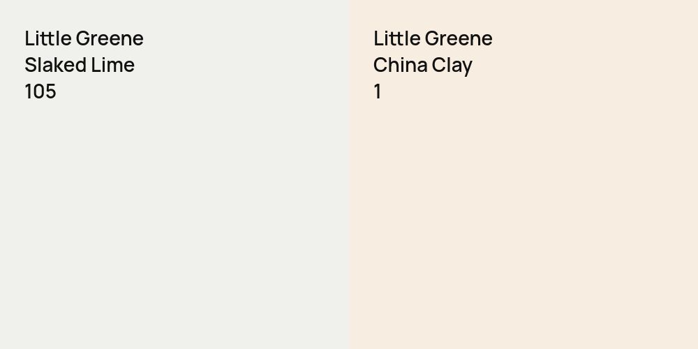 Little Greene Slaked Lime vs. Little Greene China Clay 