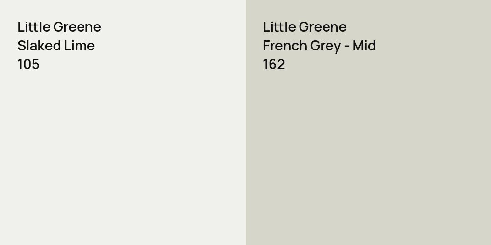 Little Greene Slaked Lime vs. Little Greene French Grey - Mid