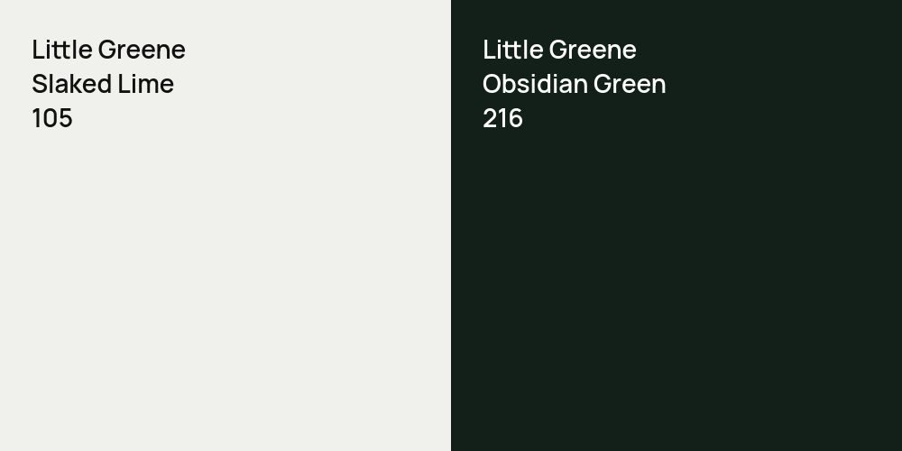 Little Greene Slaked Lime vs. Little Greene Obsidian Green