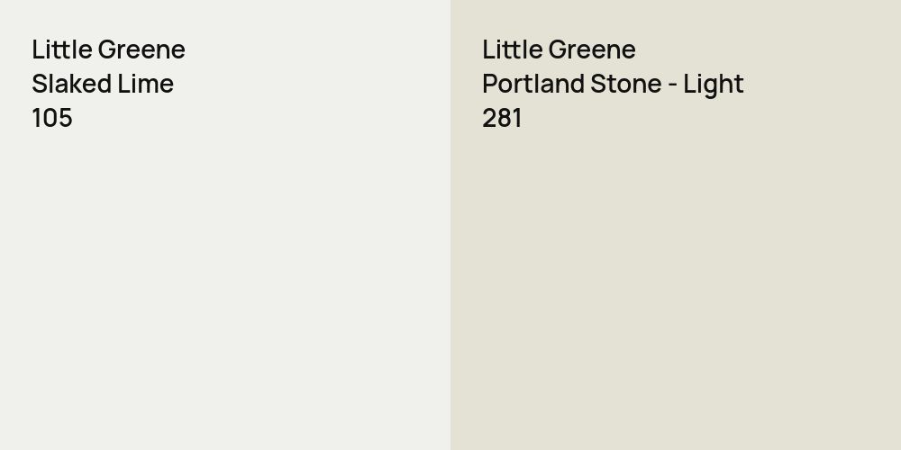 Little Greene Slaked Lime vs. Little Greene Portland Stone - Light