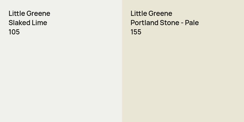 Little Greene Slaked Lime vs. Little Greene Portland Stone - Pale