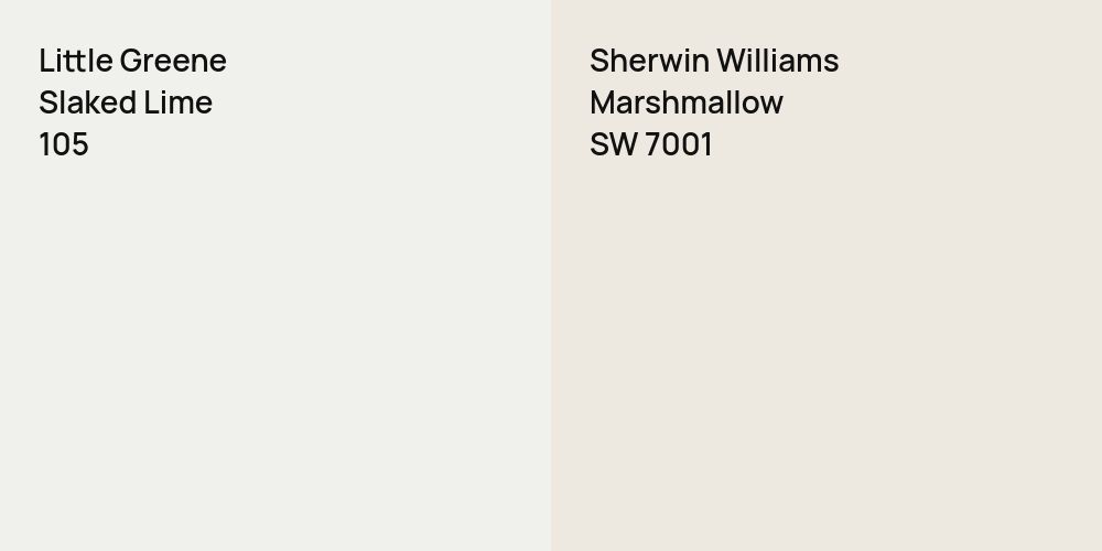 Little Greene Slaked Lime vs. Sherwin Williams Marshmallow