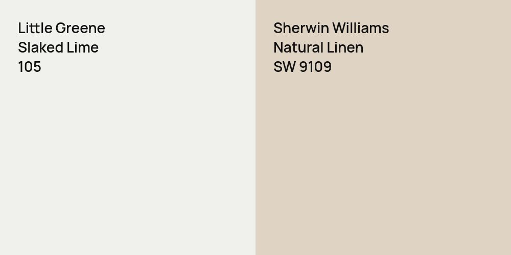 Little Greene Slaked Lime vs. Sherwin Williams Natural Linen