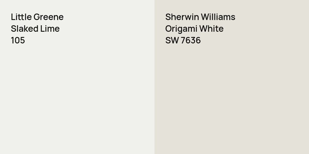 Little Greene Slaked Lime vs. Sherwin Williams Origami White