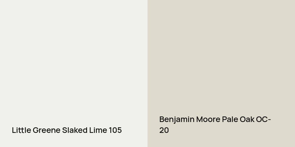 Little Greene Slaked Lime vs. Benjamin Moore Pale Oak