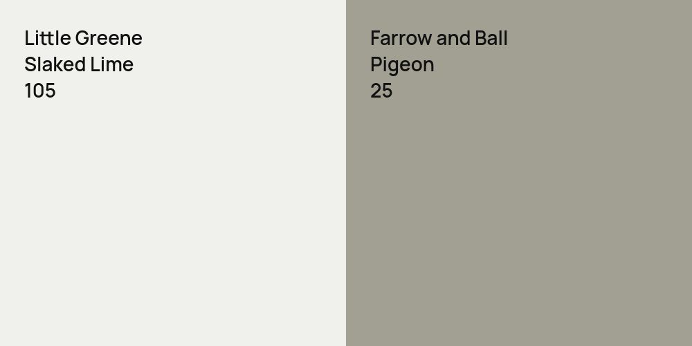 Little Greene Slaked Lime vs. Farrow and Ball Pigeon