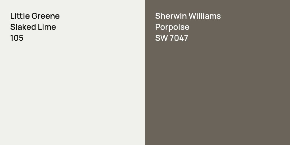 Little Greene Slaked Lime vs. Sherwin Williams Porpoise