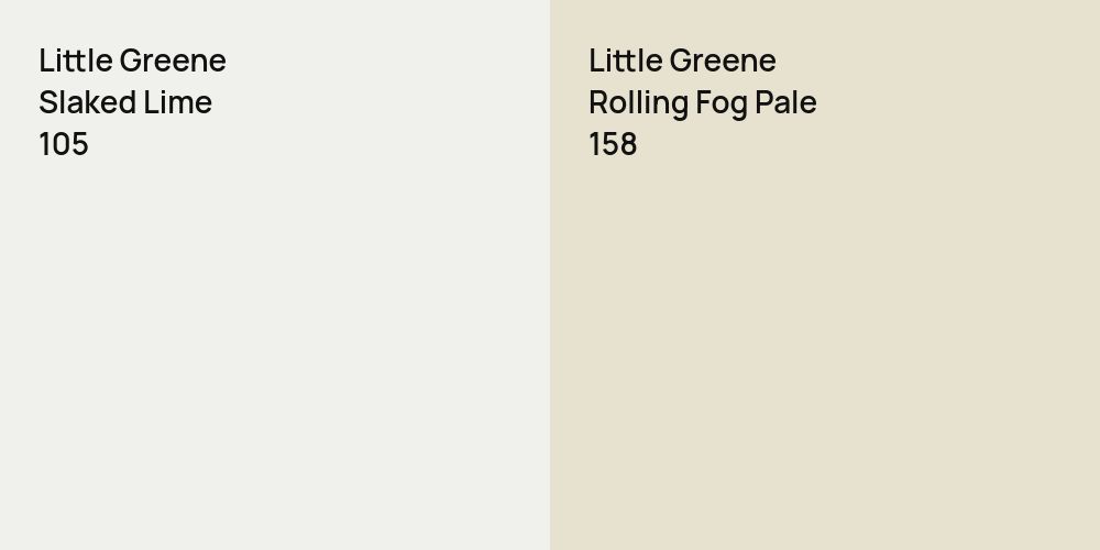 Little Greene Slaked Lime vs. Little Greene Rolling Fog Pale